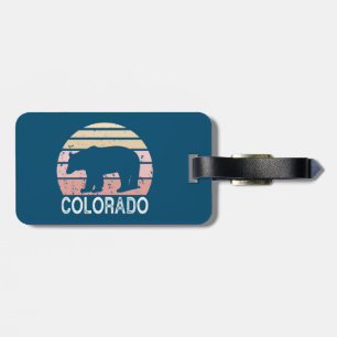 Etiqueta De Bagagem Colorado Retro Bear