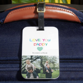 Etiqueta De Bagagem Colorida "Love You Pai" - Presente Divertido e Cor