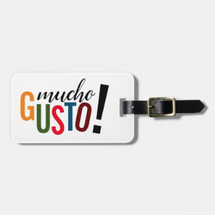 Etiqueta De Bagagem Colorida Mucho Gusto! Prazer em conhecê-lo