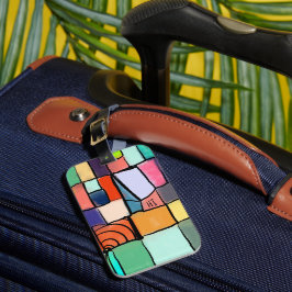 Etiqueta De Bagagem Colorido, alegre, acolhedor, brilhante