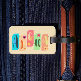 Etiqueta De Bagagem Colorir Azulejos Aloha Saudação