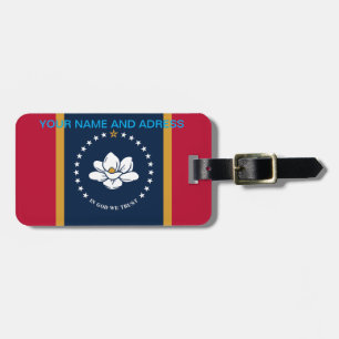 Etiqueta de Bagagem com a Bandeira do Mississippi