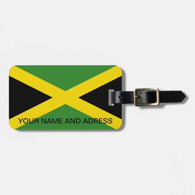Etiqueta de bagagem com bandeira da Jamaica (Frente Horizontal)
