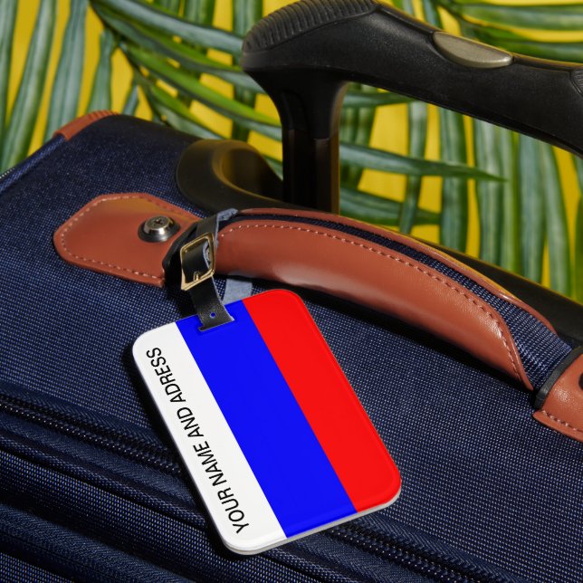 Etiqueta de bagagem com bandeira da Rússia (Frente Insitu 1)