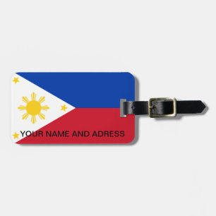 Etiqueta de bagagem com bandeira das Filipinas
