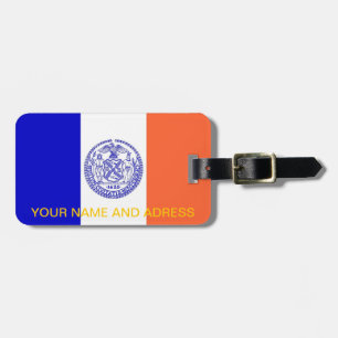 Etiqueta de bagagem com bandeira de Nova Iorque, E