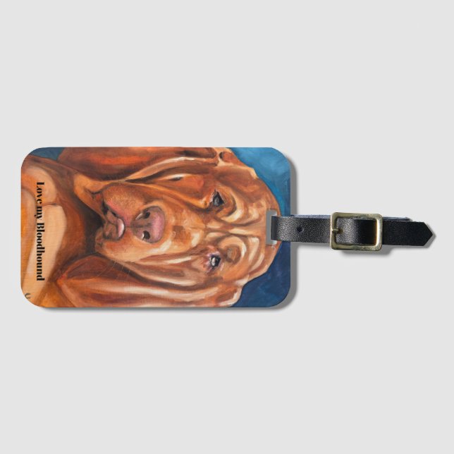 Etiqueta de bagagem com bloodhound (Frente Horizontal)