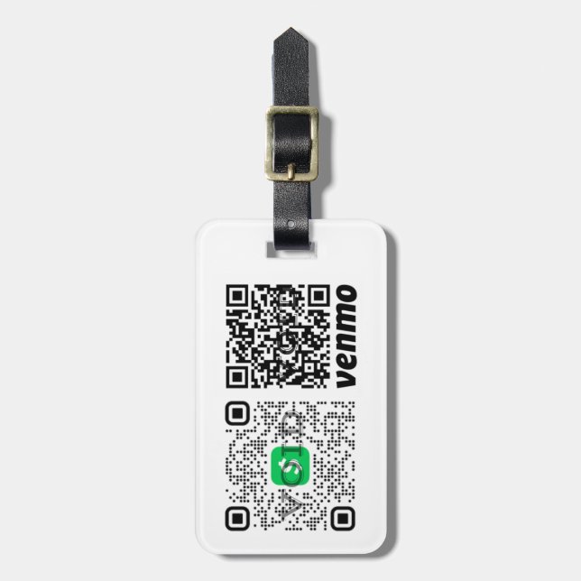 Etiqueta de Bagagem com Código QR Personalizado (Frente Vertical)