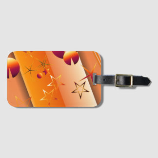 Etiqueta de Bagagem com Design Abstrato Laranja