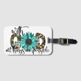 Etiqueta De Bagagem Com Deus, todas as coisas são possíveis