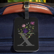 Etiqueta de Bagagem com Letra Inicial X Mais Desen