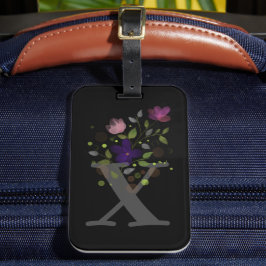 Etiqueta de Bagagem com Letra Inicial X Mais Desen