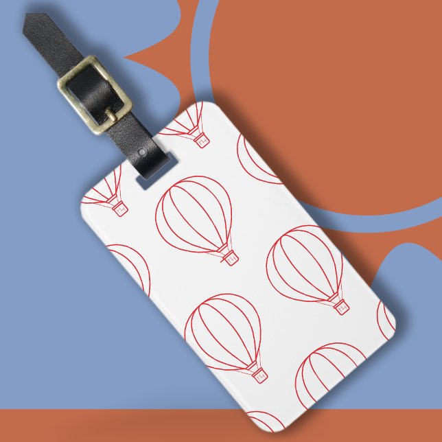 Etiqueta de Bagagem com Padrão de Balão Moderno (Hot Air Balloon Tag)