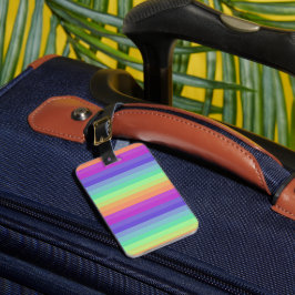 Etiqueta de Bagagem com Stripe Arco-Íris Brilhante