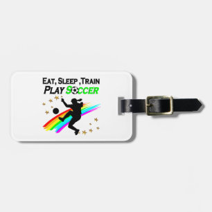 ETIQUETA DE BAGAGEM COMA, DORME, TREM JOGAR FUTEBOL