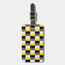 Etiqueta De Bagagem Combinação de Cores Amarelo, Preto e Cinza