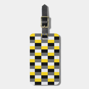 Etiqueta De Bagagem Combinação de Cores Amarelo, Preto e Cinza