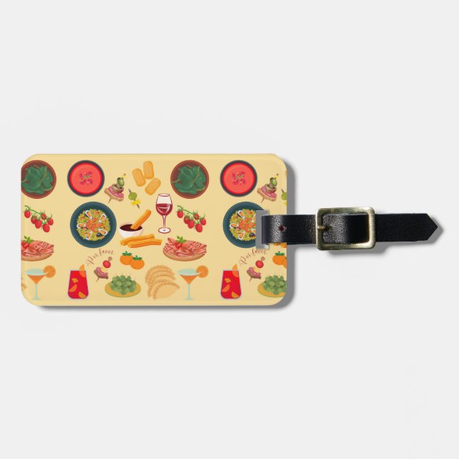 Etiqueta De Bagagem Comida espanha (Frente Horizontal)