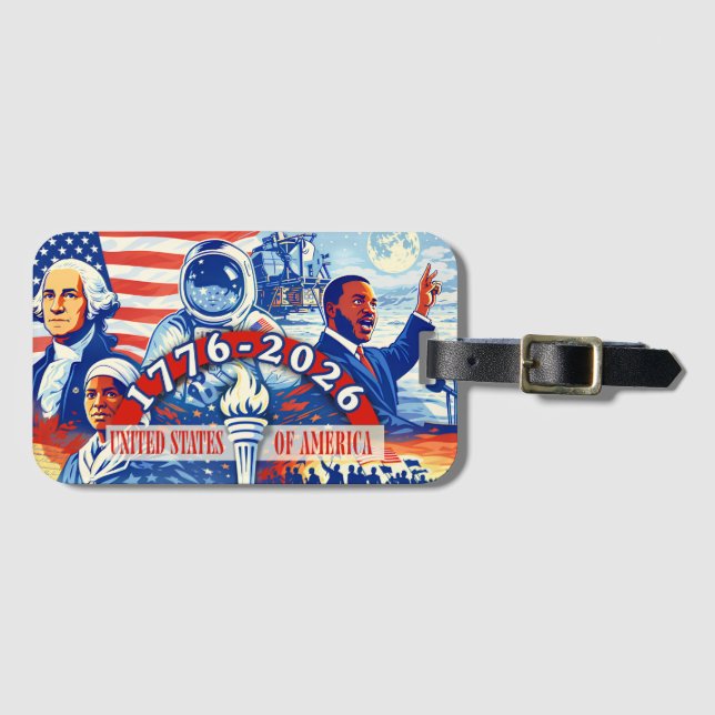 Etiqueta De Bagagem Commemorative 1776-2026 USA Semiquincentennial  (Frente Horizontal)