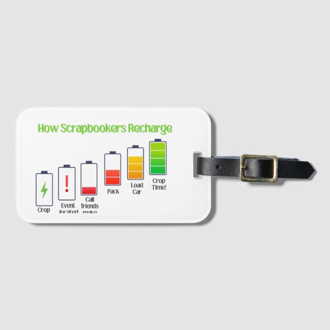 Etiqueta De Bagagem Como os Scrapbookers Recharge (Frente Horizontal)