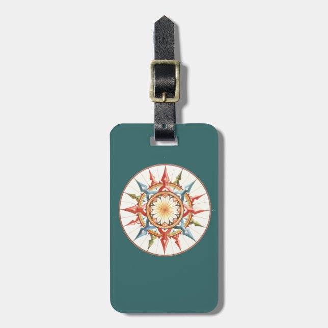 Etiqueta De Bagagem compass rosa - mandala (Frente Vertical)