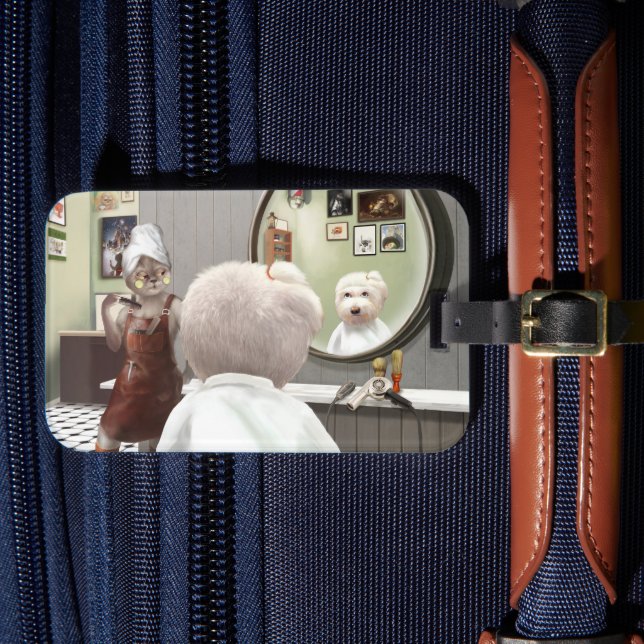 Etiqueta De Bagagem Compro Whimsical Pet Barber (Frente Insitu 4)