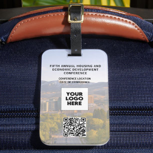 Etiqueta De Bagagem Conferência Empresarial Seu Código QR do Logotipo
