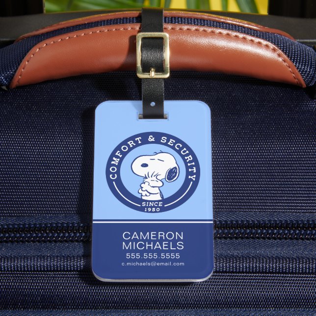 Etiqueta De Bagagem Conforto e segurança | Snoopy & Woodstock Hug (Frente Insitu 2)