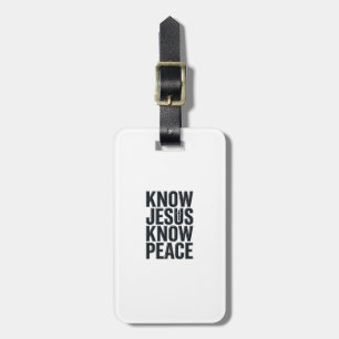 Etiqueta De Bagagem Conheça Jesus Conheça a Paz Tipografia Cristã Vint
