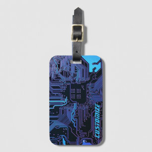 Etiqueta De Bagagem Conselho de Circuito Eletrônico Azul PCB Blue - Ou