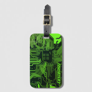 Etiqueta De Bagagem Conselho de Circuito Eletrônico Verde PCB Personal