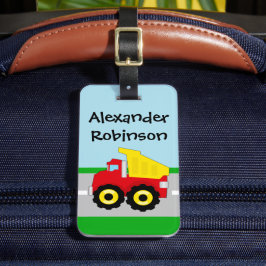 Etiqueta De Bagagem Construção de caminhão-cisterna para boias amarela