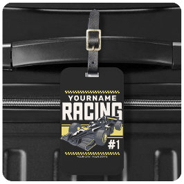 Etiqueta De Bagagem Controlador de Carro de Corrida Rápida de Equipe d