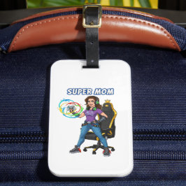 Etiqueta De Bagagem Controlador de Jogo Cartoon Super Mãe Gamer