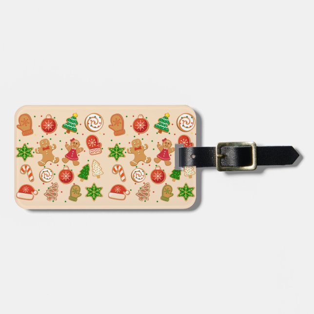 Etiqueta De Bagagem Cookies de Natal (Frente Horizontal)
