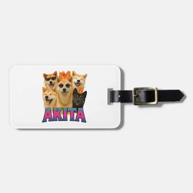 Etiqueta De Bagagem Cópia Akita (Frente Horizontal)