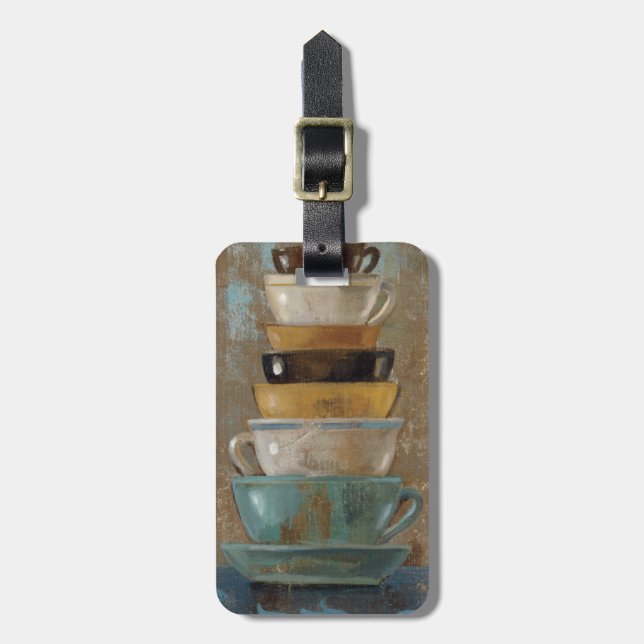 Etiqueta De Bagagem Copos de café antigos (Frente Vertical)