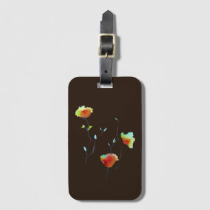 Etiqueta De Bagagem Cor da água da flor da Abstrato Floral Moderna