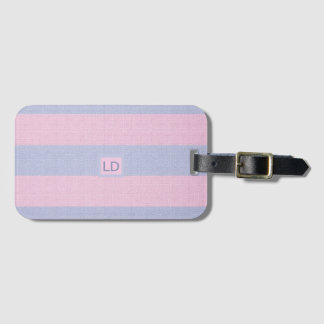 Etiqueta De Bagagem Cor-de-rosa personalizável chic e azul-céu