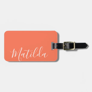 Etiqueta De Bagagem Cor Neon Sólida Simples Nome Personalizado