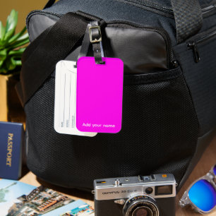Etiqueta De Bagagem Cor Sólida Magenta Brilhante