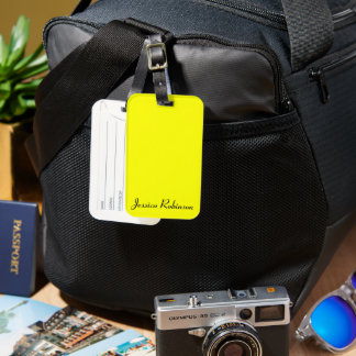 Etiqueta De Bagagem Cor Sólida Neon Amarelo