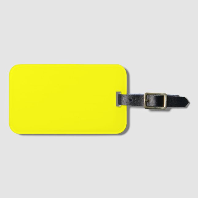Etiqueta De Bagagem Cor Sólida Neon Amarelo (Frente Horizontal)