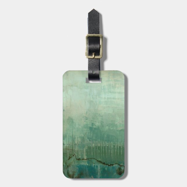 Etiqueta De Bagagem Cor Verde Contemporânea (Frente Vertical)