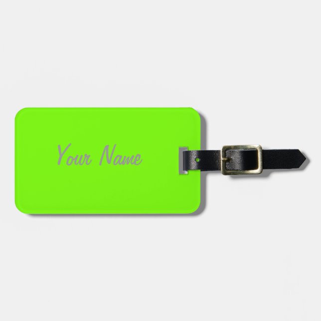 Etiqueta De Bagagem cor verde fluorescente (Frente Horizontal)