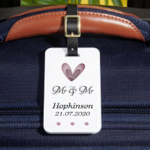 Etiqueta de Bagagem - Coração Cor-de-Leitura Cor-d