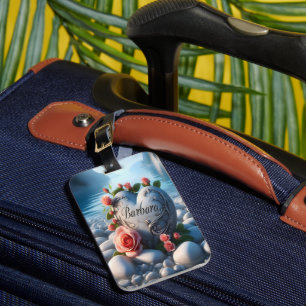 Etiqueta De Bagagem Coração de Barbara perto do lago