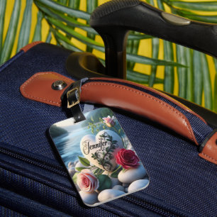 Etiqueta De Bagagem Coração de Jennifer perto do rio