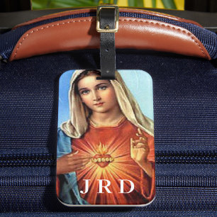 Etiqueta De Bagagem Coração Imaculado Monograma de Maria Bagagem