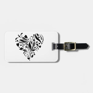 Etiqueta De Bagagem Coração Preto